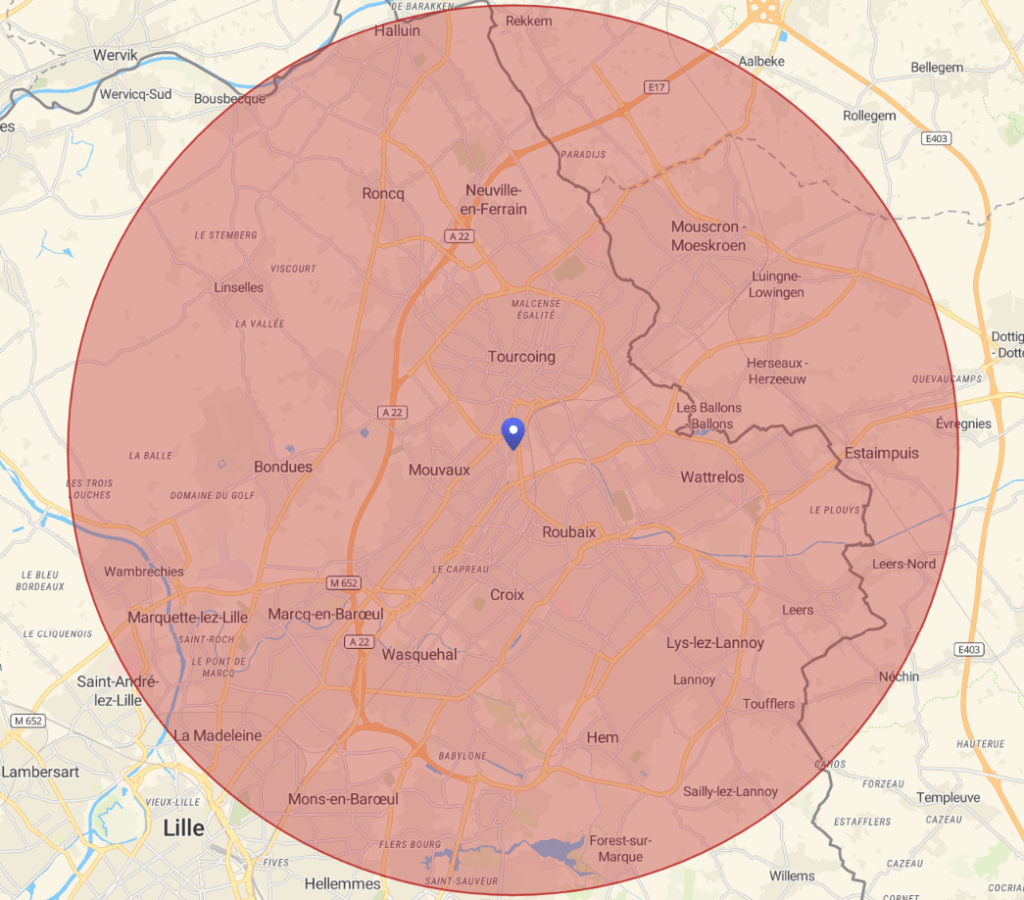 zone de chalandise 10 kms autour du siège social sublimpulture