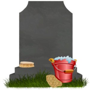 sépulture cavurne nettoyage brosse éponge seau